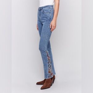 EMBROIDERED INSERT BOOTCUT JEAN-CHARLIE B
